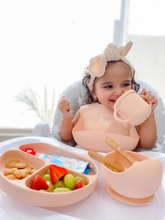 Silicone Feeding Set - Dusty Pink - Just Baby Things
