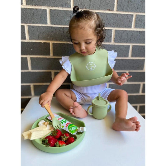 Silicone Feeding Set - Olive Green - Just Baby Things