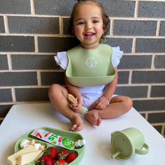 Silicone Feeding Set - Olive Green - Just Baby Things